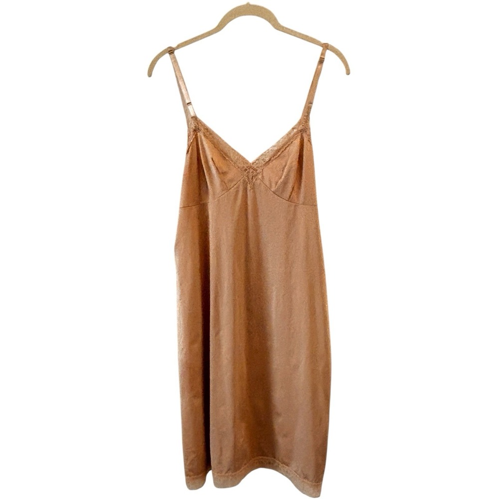 Vintage Vanity Fair Ivory Babydoll Slip Dress Size M Lace Trim Chemise Y2K
